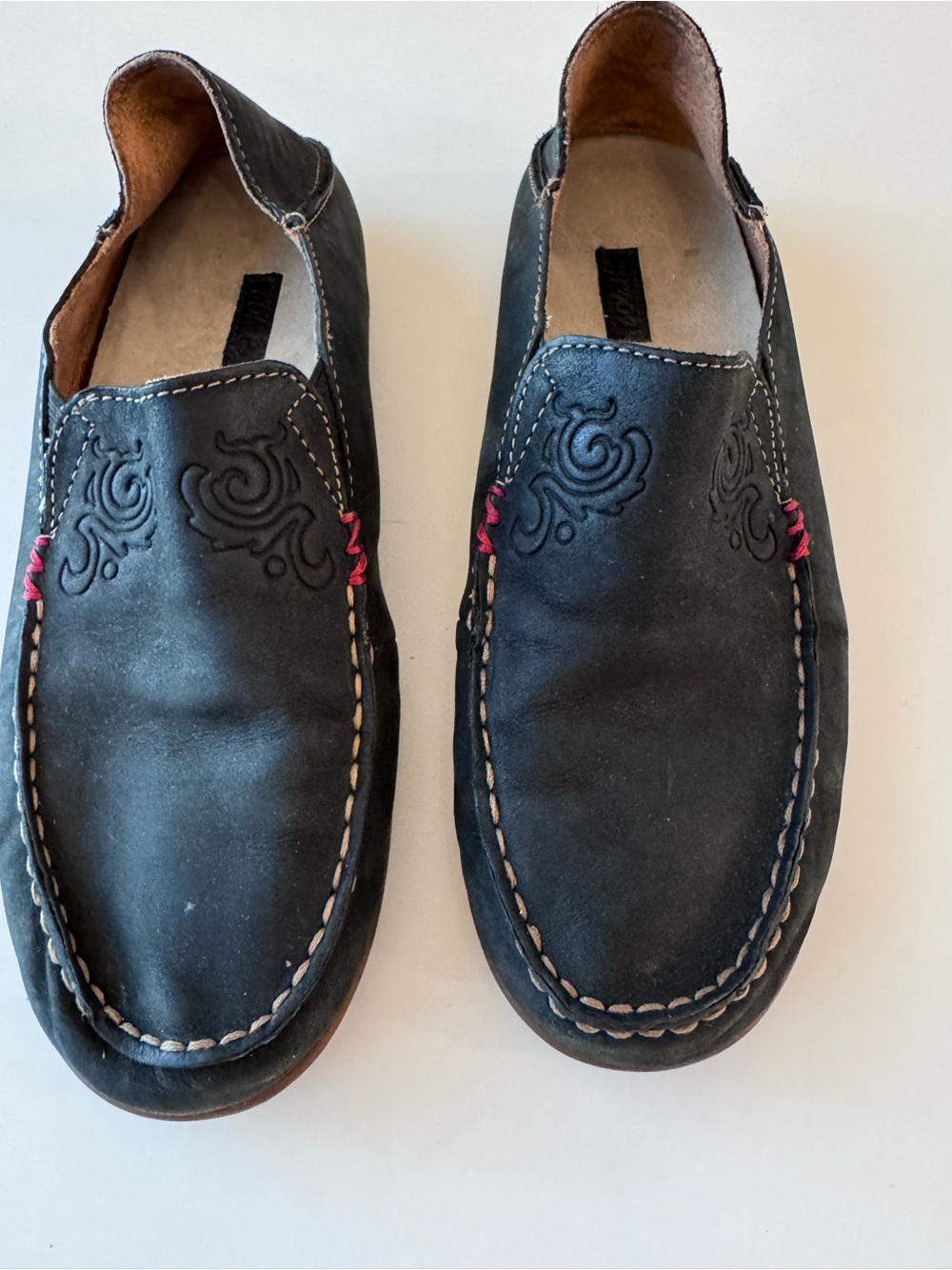 Olukai Nohea Nubuck Leather Slip-On Western Shoes, Womens 7.5